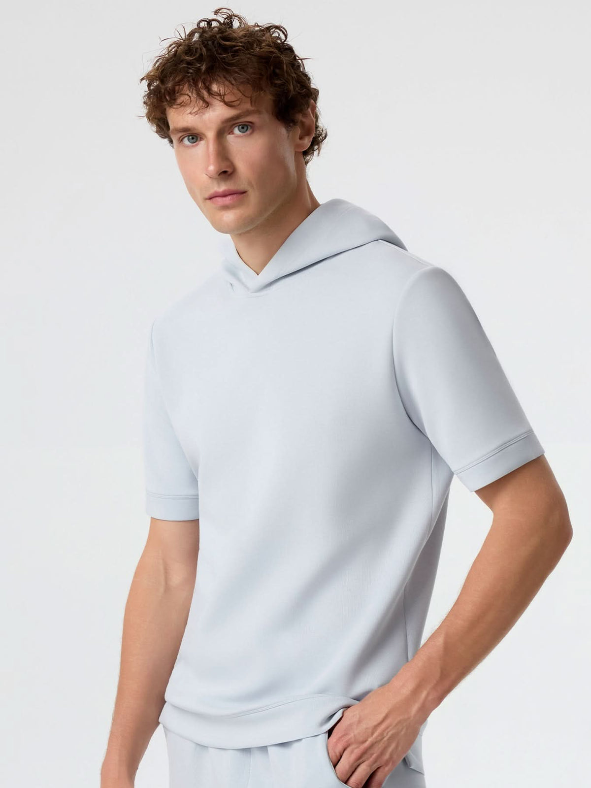 Modal Blend Short Sleeve Hoodie