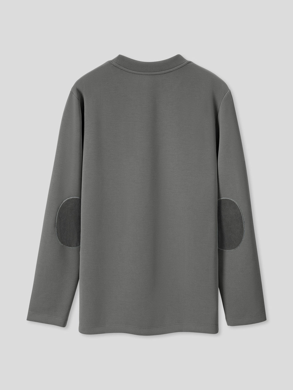 Modal Blend Elbow Patch Long Sleeve Tee:Slim Fit