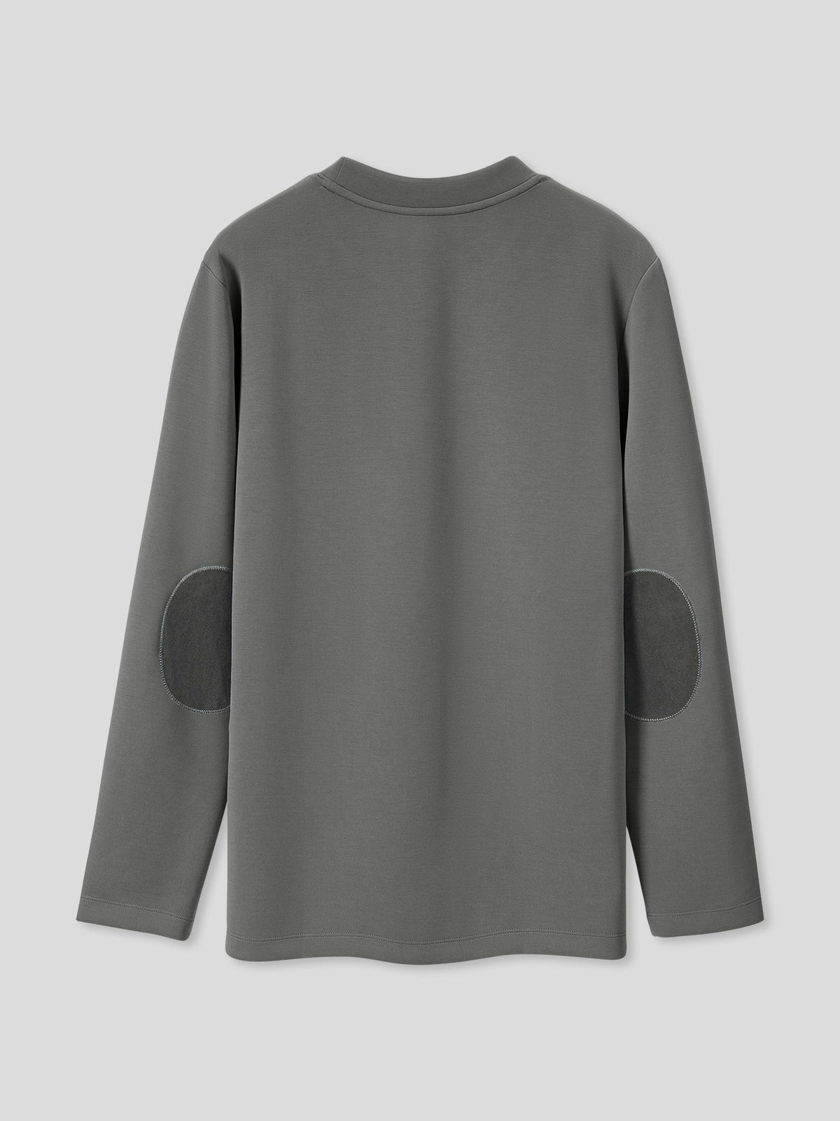 Modal Blend Elbow Patch Long Sleeve Tee:Slim Fit